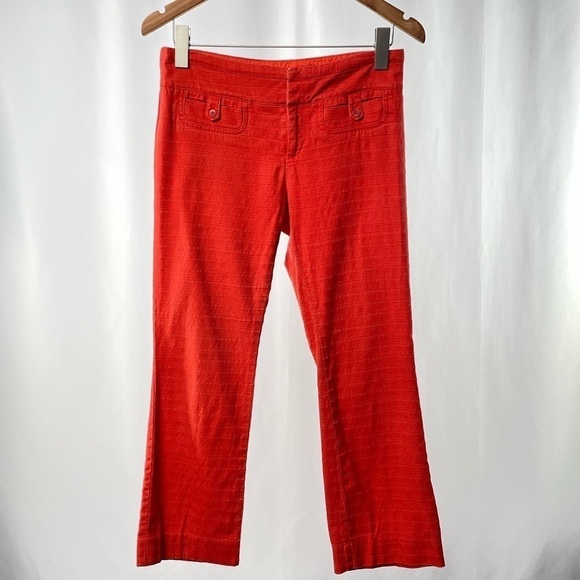Anthropologie Cartonnier Charlie Crop Flare Pants in Orange Size 4 - Picture 2 of 8